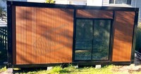 Maison préfabriquée moderne de style ferme en conteneur de 20 pieds, maison modulaire détachable avec dimensions personnalisables pour utilisation en supermarché