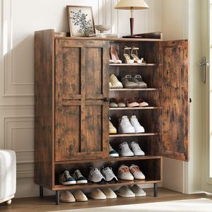 عرض رائع رف خشبي أبيض قابل للتعديل 7 + 1 طبقات Farmhouse - Product Image 2