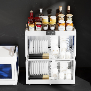 Có thể gập lại nhựa lưu trữ bát đặt hai tầng container cho công cụ tổ chức <span class=keywords><strong>dribble</strong></span> bát - Product Image 4