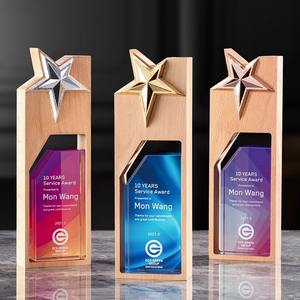 تصميم التخصيص K9 جائزة خشب الكريستال للتعرف على الموظف جوائز نجمة معدنية الكأس - Product Image 4