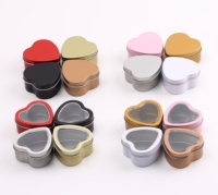 Boîte en fer blanc alimentaire en forme de cœur avec couvercle amovible, finition mate, matériaux recyclés, pour bijoux, badges, clés USB, bougies
