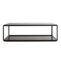 Table basse en verre au design moderne, loft industriel, cadre métallique, table de thé, design industriel,