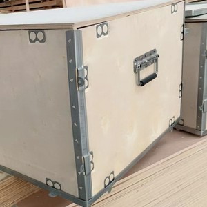 Caisse en bois Uzu 1000x1000mm en contreplaqué avec bordure en acier, sans fumigation, qualité export, entrée quatre voies, modèle fermé CP1111 - Product Image 4