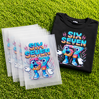 Transferts thermocollants DTF personnalisés, motifs Six Seven Donut Robot Cartoon, autocollants DIY pour la décoration de vêtements, vinyle pour T-shirt