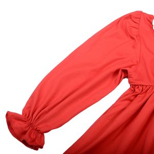 Robe trapèze mi-longue en coton imprimé personnalisée avec nœud tourbillonnant pour bébés et tout-petits, collection automne, vente en gros - Product Image 4
