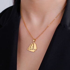 Marin voilier en acier inoxydable collier marin <span class=keywords><strong>Viking</strong></span> bateau Pirate pendentif mode aventure bijoux cadeaux pour les femmes - Product Image 3