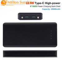 Boîtier de batterie externe 25000mAh pour téléphone portable, double USB Micro/Type-C, QC4.0 QC3.0 5V 4.5A 22.5W, pour 8 piles 18650, coque DIY