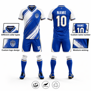 Completo Sportivo <span class=keywords><strong>da</strong></span> <span class=keywords><strong>Calcio</strong></span>: T-Shirt Stampata Personalizzata, <span class=keywords><strong>Pantaloncini</strong></span> Retrò Traspiranti ad Asciugatura Rapida, Set Completo Estivo <span class=keywords><strong>da</strong></span> Uomo - Product Image 1