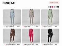 Combinaison une pièce Dingtai à blocs de couleur contrastés, demi-zip, pour femme, vêtement de sport, anti-transpiration, sans couture, bretelles spaghetti