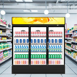 Réfrigérateur de supermarché commercial <span class=keywords><strong>multi</strong></span>-ponts refroidisseur de boissons en verre refroidisseur de boissons présentoir de boissons réfrigérateur - Product Image 6