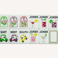Mahjong de Noël : Ensemble de tuiles de Mahjong de luxe à quatre niveaux de style américain avec gravure – Le cadeau idéal pour les joueurs (160 tuiles)