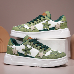 Baskets basses en jean personnalisées avec étoile, pour femmes et hommes, semelle épaisse, chaussures de sport décontractées, baskets personnalisées avec logo, 1 paire, haute qualité - Product Image 2