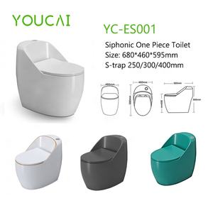 Asiento de inodoro de Color verde alargado Diseño de caracoles Montado en el piso Inodoros verdes Artículos sanitarios Inodoro de baño de cerámica - Product Image 6