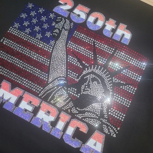 Vinyle pailleté imprimable, Transferts de strass thermocollants 250th America, Appliques thermocollantes 4th of July, Prix de gros, <span class=keywords><strong>Livraison</strong></span> rapide - Product Image 2