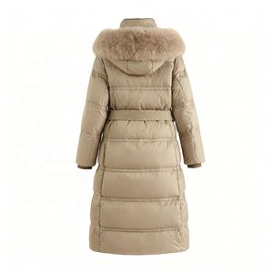 Veste <span class=keywords><strong>longue</strong></span> d'hiver épaisse en duvet de canard blanc pour <span class=keywords><strong>femme</strong></span> Boying 2025, mi-<span class=keywords><strong>longue</strong></span>, au-dessus du genou, cintrée à la <span class=keywords><strong>taille</strong></span>, coupe ajustée, à capuche, respirante, ODM - Product Image 5