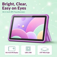 Tablette éducative PRITOM K10 10,1 pouces Quad Core 64 Go ROM Android 13 avec étui en caoutchouc, grande capacité de batterie, tablette PC pour enfants M10