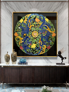 Peinture décorative artisanale en émail coloré, filigrane peint à la main, luxe léger haut de gamme pour la décoration intérieure, cadeau HP-095 Fait main A - Product Image 6