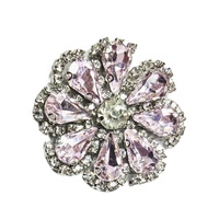 Applique autocollante lavable en strass multicolores faits à la main, motif fleur en verre, pour robe de mariée, costume, bricolage