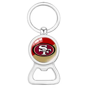 美国国家橄榄球联盟球队标志旧金山49人啤酒开瓶器金属开瓶器钥匙链戒指吊坠