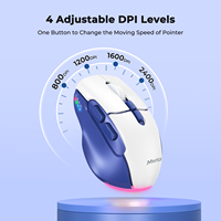 Mouse Nirkabel Meetion BTM001 2.4GHz 5.3 Dual Mode, Silent, LED Backlight, Dapat Diisi Ulang untuk Laptop
