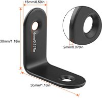 Vente en gros de supports d'angle en acier inoxydable noir à 90 et 120 degrés, supports d'angle pour clôture, étagère, lit, armoire, meubles