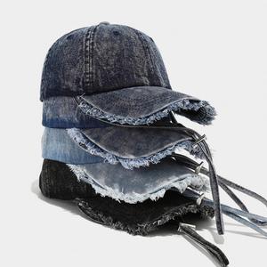Nouvelle Casquette de Baseball en Jean Délavé Tendance pour Femme 2025 avec Franges Brutes et Cordon Anti-Vent – Idéale Printemps-Été pour l'Extérieur et la Ville - Product Image 1