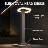 Lampe de Jardin Architecturale Moderne, Borne LED d'Extérieur 18W en Aluminium pour Allée, Passage Piétonnier et Décoration de Cour