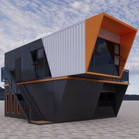 Maison préfabriquée de luxe contemporaine personnalisée avec toit en verre trempé (chambre à coucher, salon + salle de bain aux normes américaines)