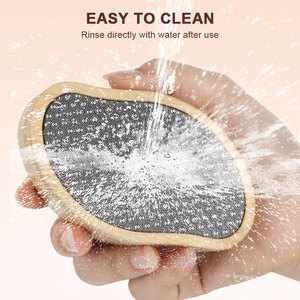 Lime à pieds en verre nano de qualité supérieure avec logo laser personnalisé, manche en bambou, double face 2-en-1, éliminateur de callosités <span class=keywords><strong>et</strong></span> éliminateur de poils en cristal - Product Image 4