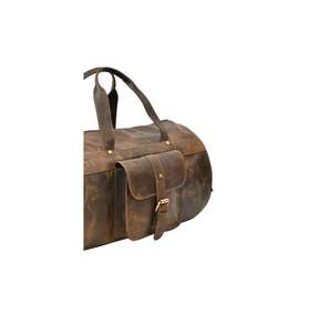 Sac de voyage en cuir véritable pour homme et femme, sac à vêtements, meilleur bagage à main en cuir véritable, fournisseurs indiens pour unisexe - Product Image 3