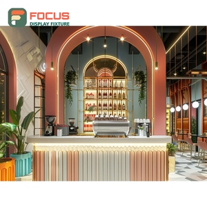 Freestanding Coffee Service <b>Counter</b> Checkout Shelf Condiment Area Store Cafe <b>Counter</b> Display - Product Image 5