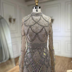 Abiti da sera con perline a sirena nera a maniche lunghe 2025 serena LA72316 eleganti abiti da festa da donna - Product Image 3