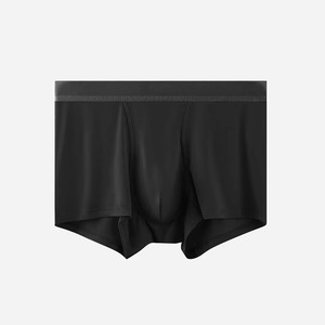 Calzoncillos bóxer para hombre con logotipo personalizado, transpirables, de secado rápido, sin costuras, de punto, de cintura media, de color sólido. - Product Image 4
