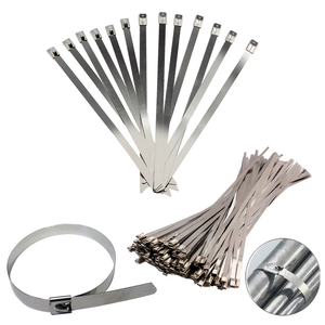 Attaches-câbles métalliques autobloquants réutilisables, robustes, organisateur de câbles multifonction, attaches-câbles en acier inoxydable - Product Image 1