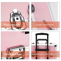 Valise de Maquillage Professionnelle en Tissu Éponge pour Tatouage, Broderie, Nail-Art, Cosmétiques, avec Roues Rétractables et Frein - NOUVEAU