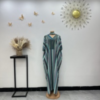 Vestido Kaftan Boubou Maxi de Gasa Estampado Antiarrugas Suave y Cómodo de Talla Grande para Mujer Africana, Estilo Casual de Verano 2026, para Club y Ropa Urbana
