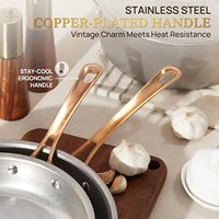Ensemble de 8 casseroles et poêles en acier inoxydable pour cuisinière à induction, compatibles lave-vaisselle