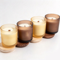 Ventes en gros de pots en verre givré LA03M avec motifs personnalisés, bougies parfumées avec logo privé pour la décoration et l'usage domestique