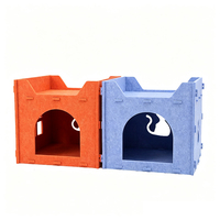 Lit pour chat transfrontalier à deux niveaux, design niche d'arbre, lit pour chaton, maison-caverne multi-niveaux pour chat, tissu brocart écologique