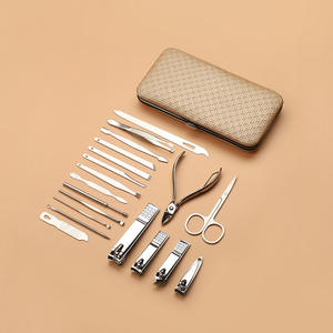 Kit de soin des ongles en acier au carbone 19 pièces Outils professionnels pour couper les ongles Ensemble de ciseaux de manucure - Product Image 5