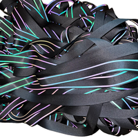 Sangle élastique rayée haute visibilité écologique (Polyester/Nylon) personnalisable par impression par transfert thermique pour vêtements de sport, chaussures et plus