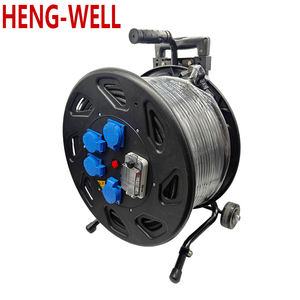 Enrouleur de câble d'extension de sécurité GFCI/RCD certifié ETL, 100 pieds, SJTW, caoutchouc, 14 AWG, 4 prises, pour usage industriel et extérieur - Product Image 1