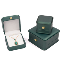 CHEN LU Handmade Dark Green PU Leder Moderne Luxus Mini Schmucks cha tulle Crown Design für Ringe Halsketten Armbänder Geschenk verpackung