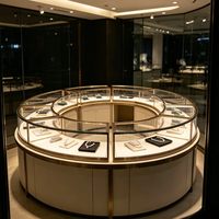 GZowin Schmuck-Bodenvitrine mit LED-Beleuchtung, Holz-Thekendesign, Umweltfreundlich, Langlebig, Anpassbare Farben