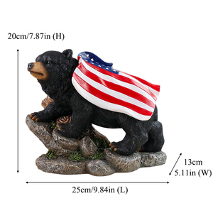 Bandera de energía solar con estatua de oso negro, decoración del hogar de Halloween - Product Image 3