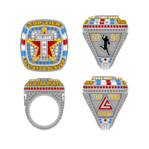 Anneaux de championnat personnalisés de haute qualité pour Football Baseball Cheerleading-Bijoux de tournoi de sport en alliage - Product Image 1