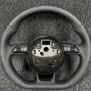 <span class=keywords><strong>Volante</strong></span> de fibra de carbono de cuero perforado personalizado para Audi B8 A3 A5 A6 A6L A4 A4L Q5 Q7 RS3 RS4 RS5 <span class=keywords><strong>S4</strong></span> S5 B8.5 B9 Sport - Product Image 4