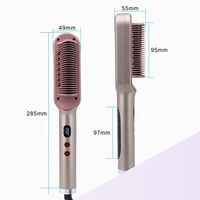 Brosse à cheveux chauffée par vapeur RUCHA Professional 3-en-1, affichage LCD, modèle PTC, pour salon