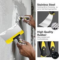 Ensemble de couteaux à mastic, 5 pièces, en acier inoxydable, outil multi-racloir, outil de décapage de peinture pour les décalcomanies sur les cloisons sèches