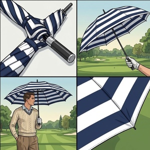 Prime Quality Striped Design Golf <b>Umbrella</b> Custom logo Windproof <b>Umbrellas</b> Fiberglass Frame Foam Handle Golf <b>Umbrellas</b> - Product Image 3